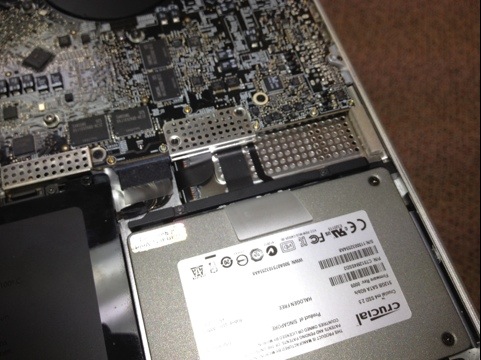 Picture of my newly installed Crucal 512Gb SSD.